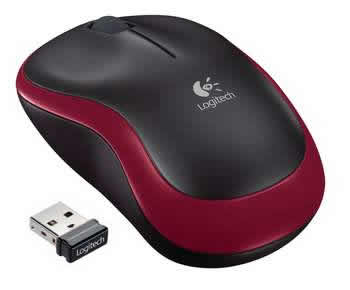 MOUSE WIRELESS M185 RED OPTICAL USB